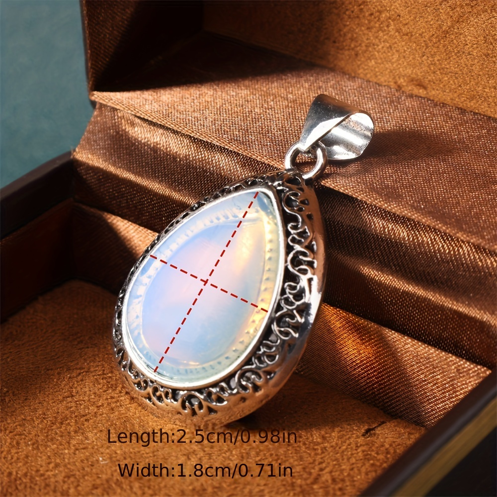 Teardrop Natural Stone Pendant Necklace, Rose Quartz & Tiger's Eye