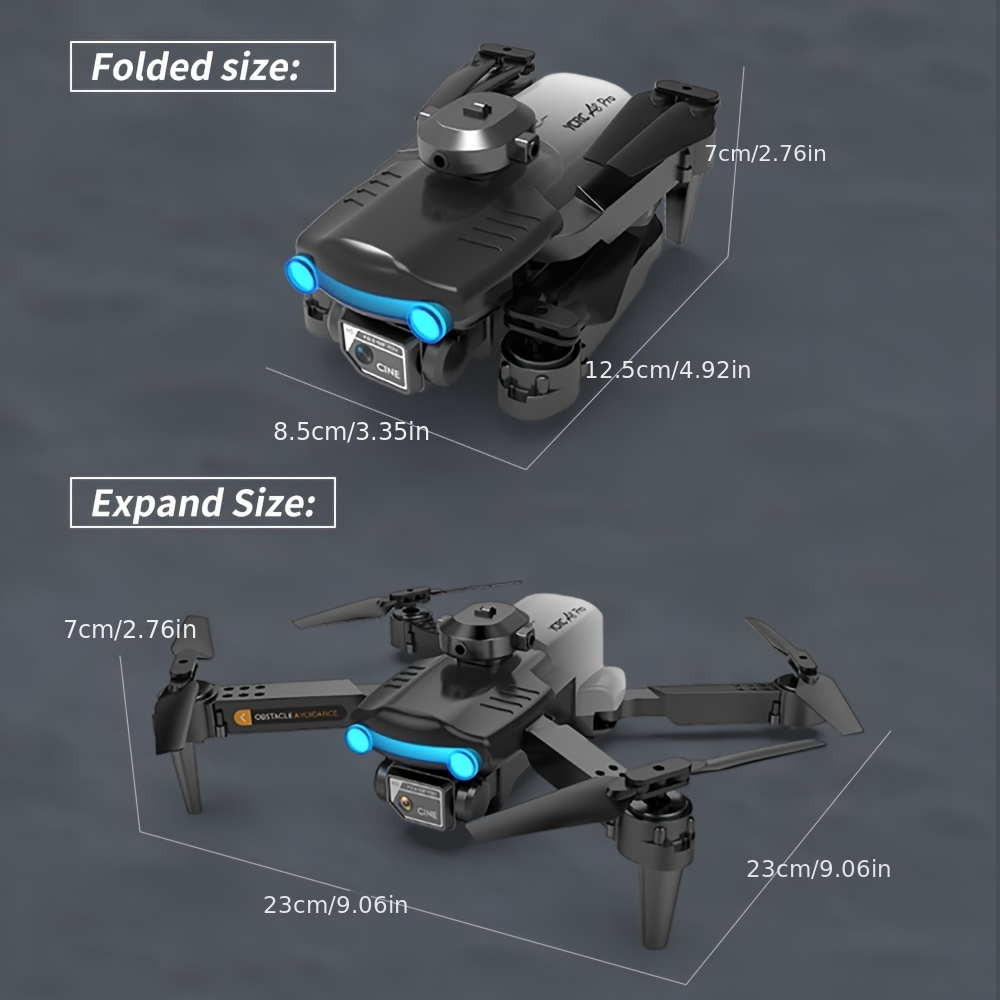 Foldable Dual Camera Drone, 5-way Obstacle Avoidance,cool Lighting Preferred Remote Control Toy For Christmas And Halloween Gifts details 14