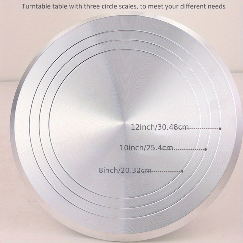 KUYUEOR Aluminium Alloy Rotating Cake Turntable 10''revolving Cake Stand  with Non-Slipping Silicone Bottom,Ideal Cake Decorating Supply for Cake