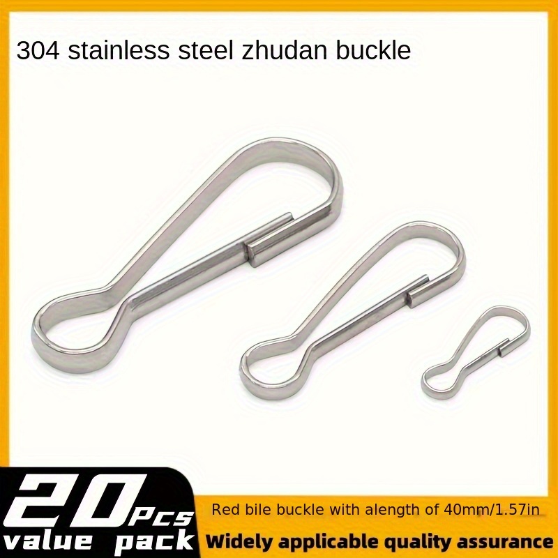 DOKEEP 10pcs 1.77 inch Stainless Steel Clip Spring-Snap Hook,EDC Mini Carabiner Custom Quick Release Hook for Outdoor Key Chain Camping Fishing Hiking