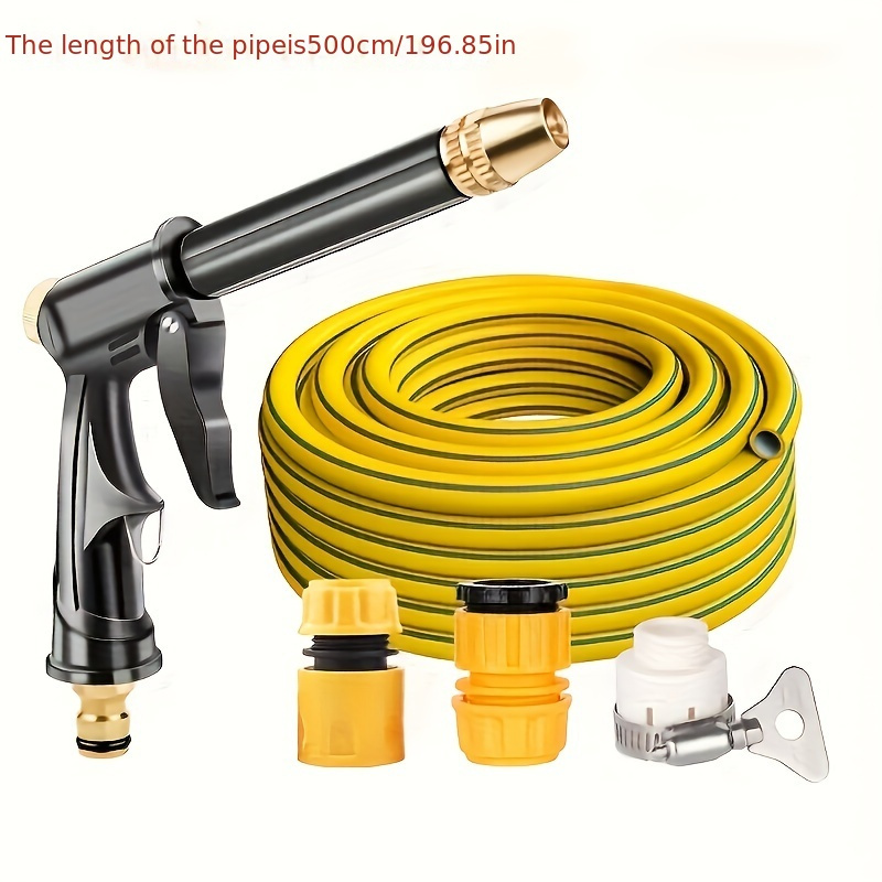 high pressure car wash hose set with telescopic spray gun durable abs resin no battery needed perfect for home garden cleaning details 2