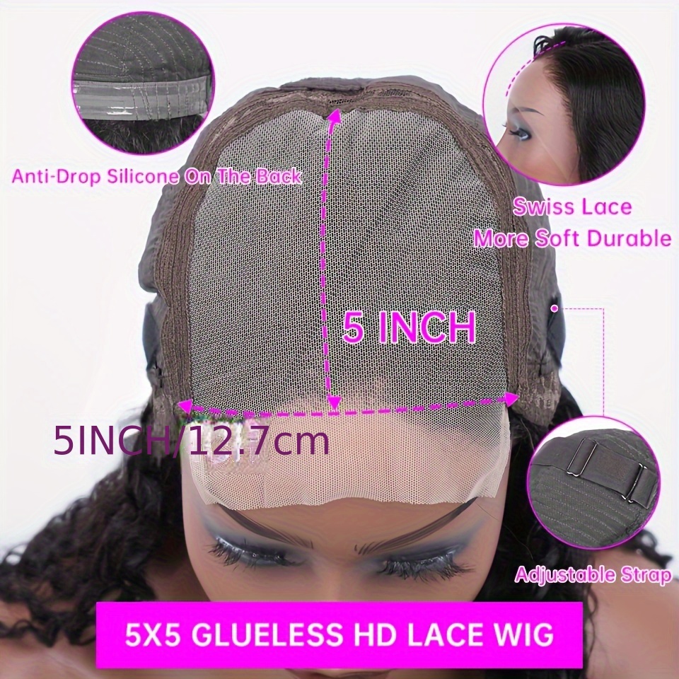 180% Glueless 5x5 Hd Lace Closure Wigs Body Wave Wig 5x5 Hd - Temu Canada