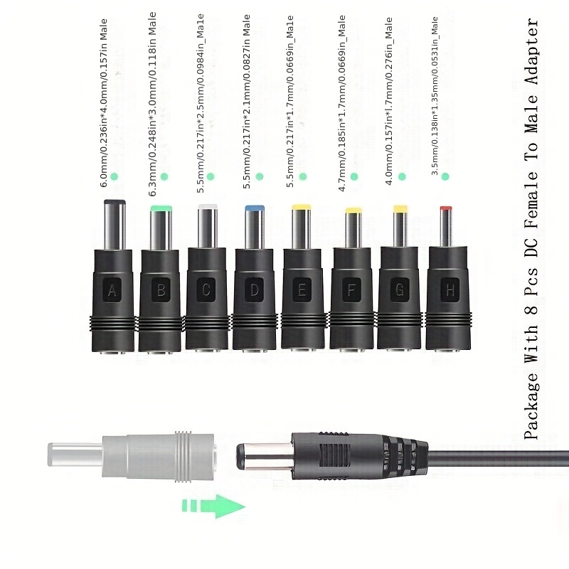 Ac Jack Plug Adapter Female Connectors To 6.3 6.0 5.5 4.8 - Temu
