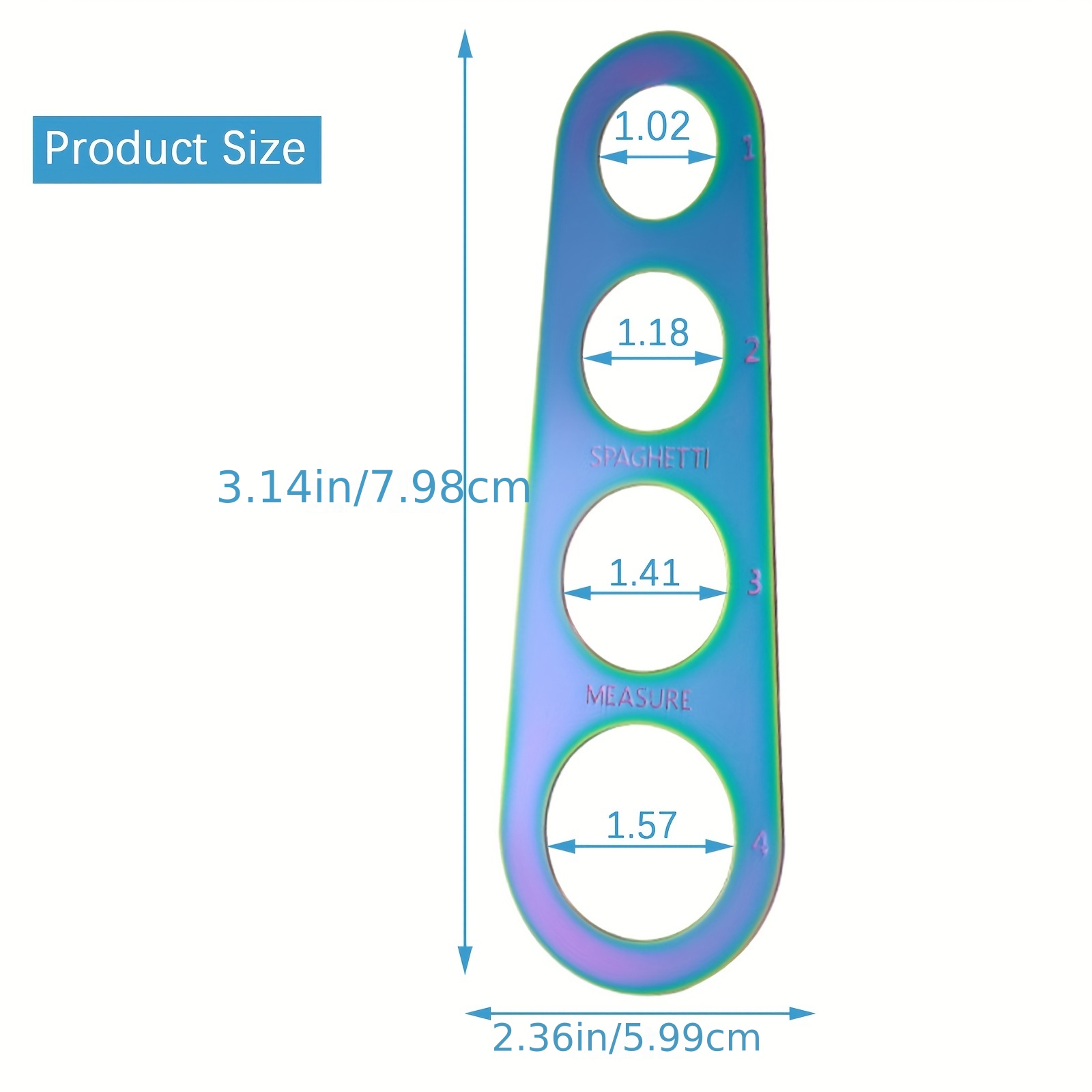 Four Hole Pasta Ruler, 430 Stainless Steel Spaghetti Measurement