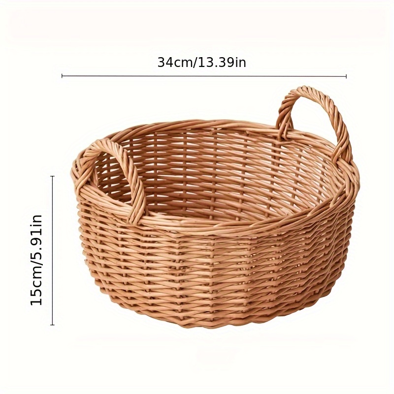 Handmade Rattan Willow Basket Woven Baskets Household Baskets Woven Picnic Storage Baskets Placement Storage Baskets, Shelf Baskets