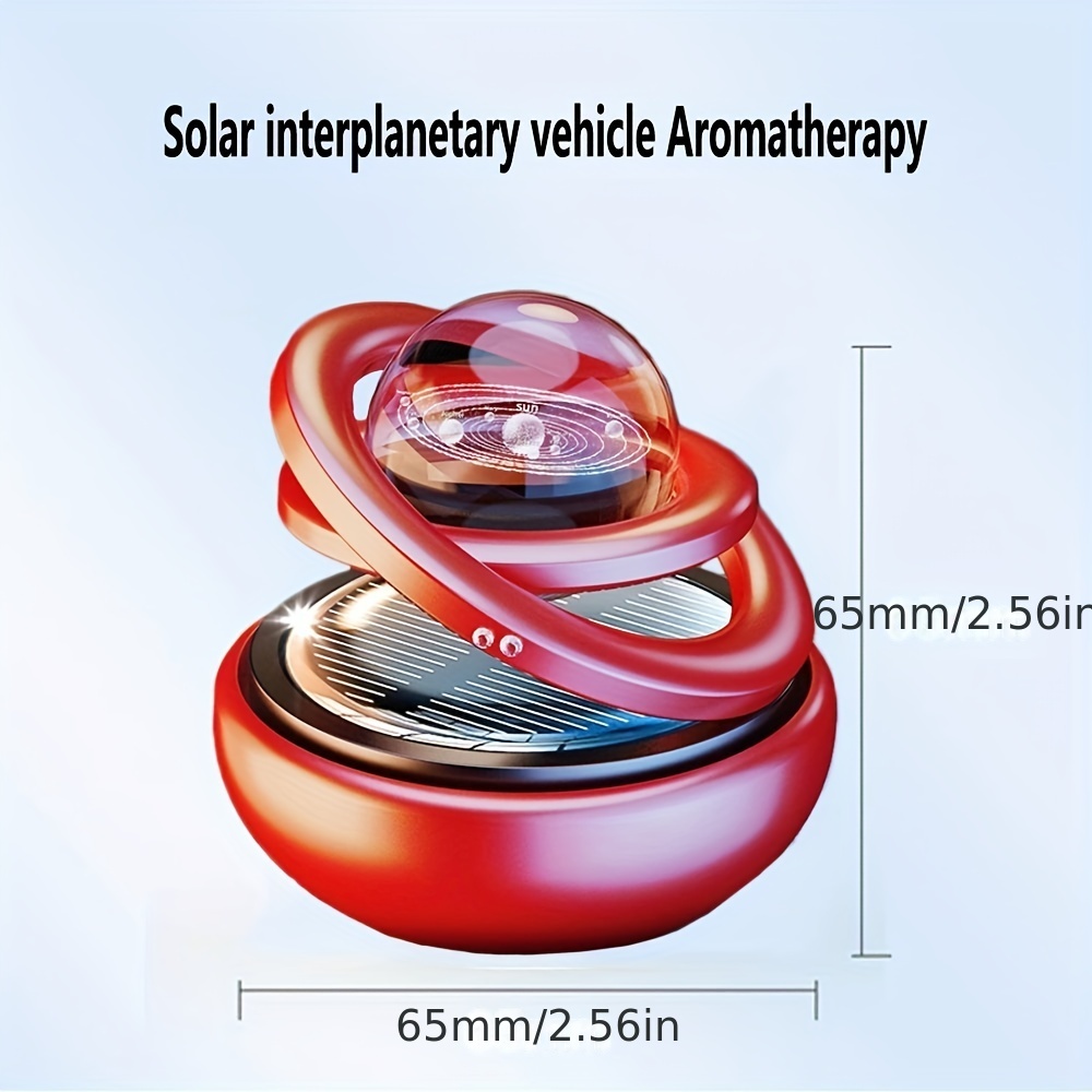 Solar Rotating Twin-ring Car Air Fresh Aromatherapy Ornaments Auto Parts  Interior Men's And Women's Original Perfume Diffuser