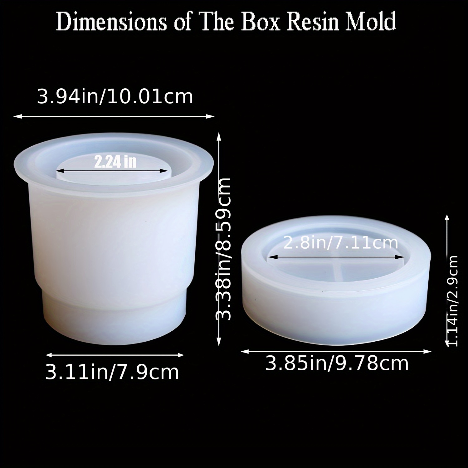 E-shop Harzformen für Flaschen Aufbewahrungsbehälter mit Deckel Kristall Epoxidharz Formen Sets für Schmuck Aufbewahrungsboxen, Duftkerzen,