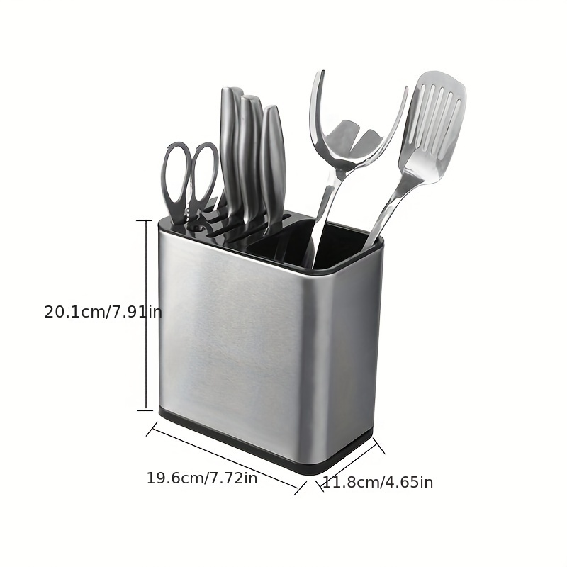 ENLOY Utensil Holder for Countertop, Stainless Steel Rust Proof Kitchen  Utensils Holder Organizer for Forks, Spoons, Knives, Kitchenware,  Dishwasher