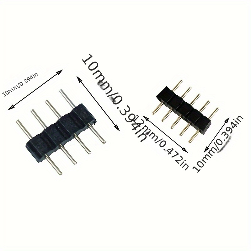 

10pcs 4pin Rgb/ 5pin Rgbw Led Strip Connector Rgb Rgbw Rgbww 5/4 Pin Needle Male Type Double For Connector 5050 3528 Led Strip