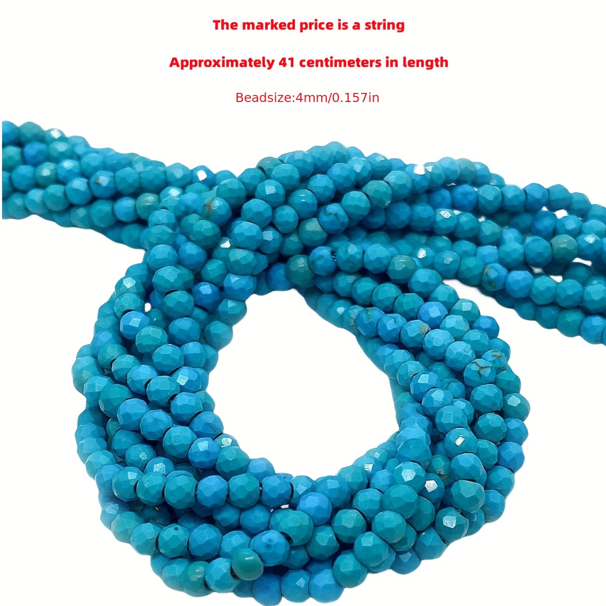 1 Strand Natural Stone Faceted Blue Turquoise Small Beads - Temu