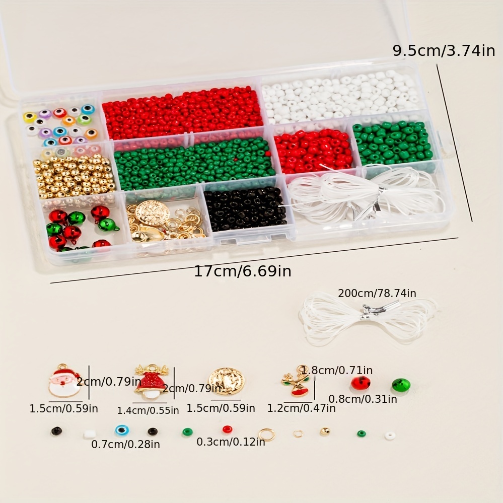 Diy Bracelet Set Christmas Theme Elements Glass Rice Beads - Temu Canada