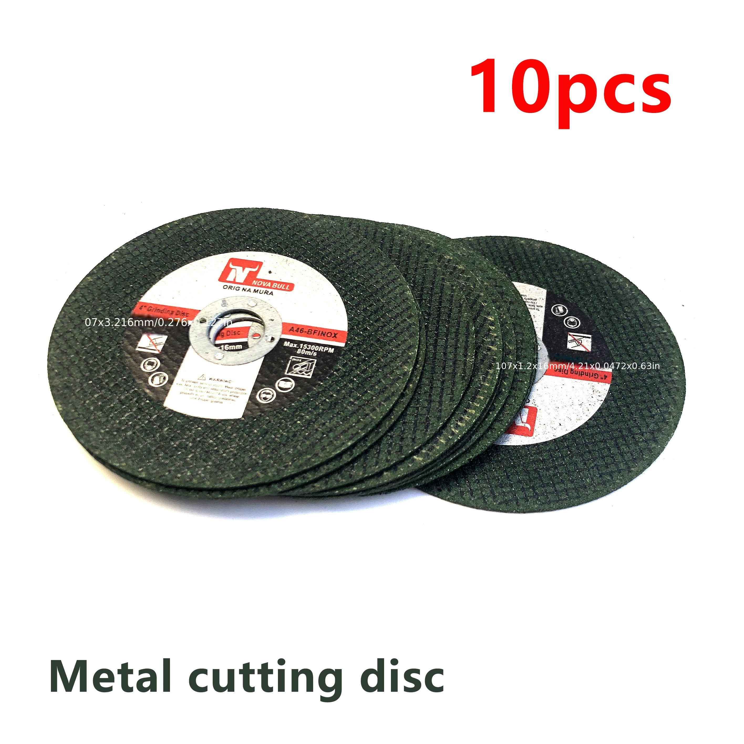 

10-pack 107mm Metal Cutting Discs - Stainless Steel Grinding Wheels With Dual Grit Resin For Precision Trimming And Polishing