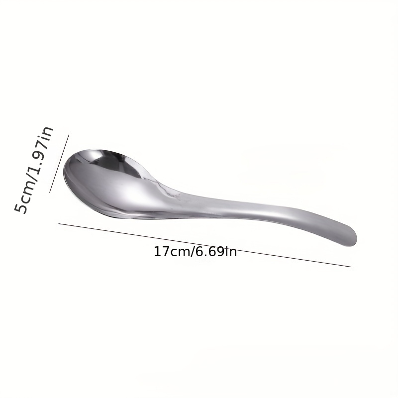 6Pcs Soup Spoons Stainless Steel Bouillon Spoon Long Handle Kitchen  Accessories 