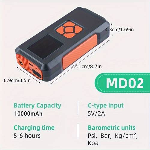 portable car jump starter with air compressor 10000mah jump starter air inflatorpeak with 150 psi tire inflator 12v car battery
