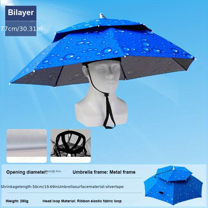 1Pcs outdoor large double layer fishing umbrella hat hiking
