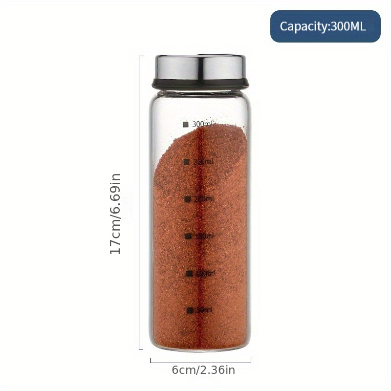 300ml Seasoning Shaker Bottles Glass Kitchen Spices Storage