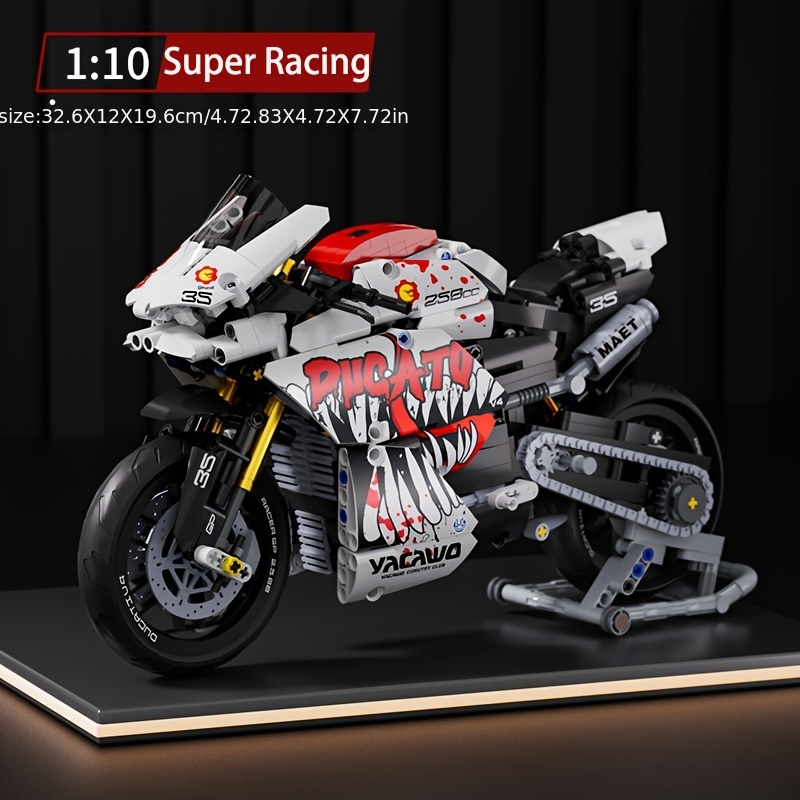 

Technic Series Creative V4 Motorcycle Building Blocks Set: Super Motorbike Model, Technical Racing, Adult Assembly Toys, Tabletop Decoration, Birthday Gift/ Holiday Gifts