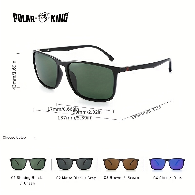Vintage Square Frame Polarized Sunglasses Sports Driving Fishing
