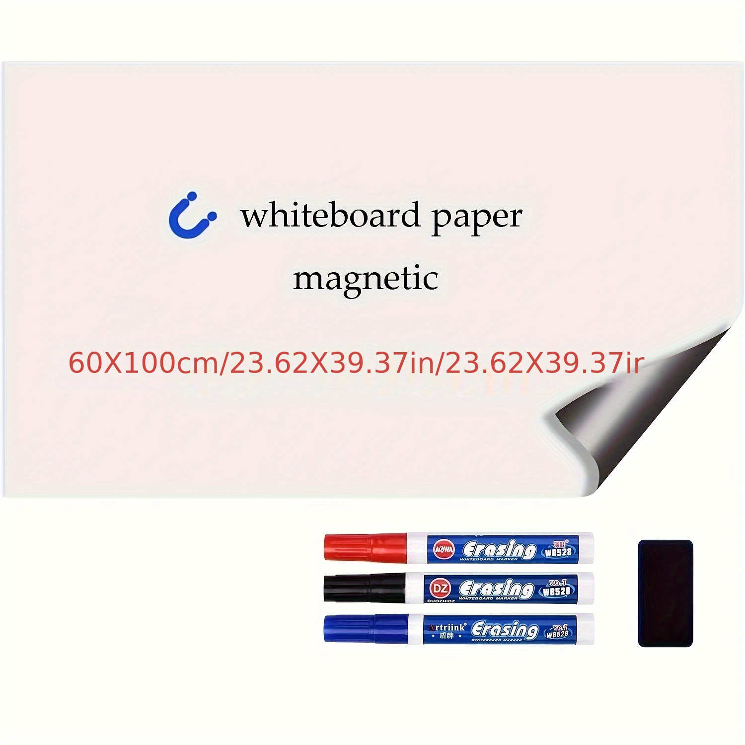 Papier Tableau Blanc Magnétique 60 X 100cm Feuilles Tableau - Temu