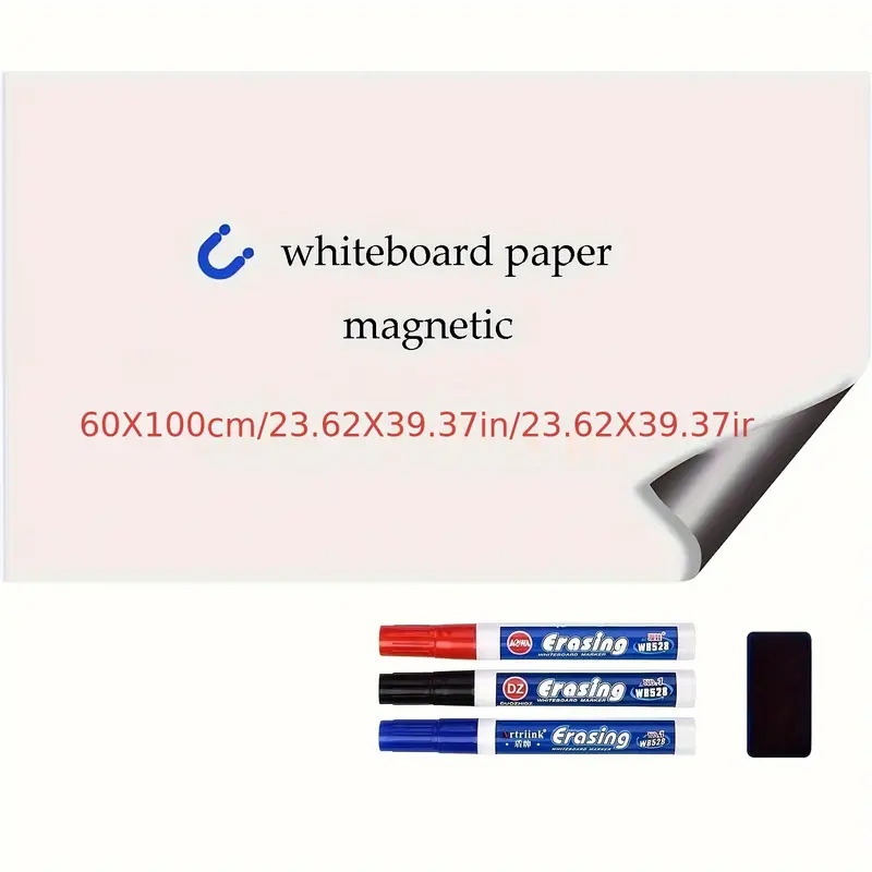 Papier Tableau Blanc Magnétique, 60 X 100cm, Feuilles De Tableau