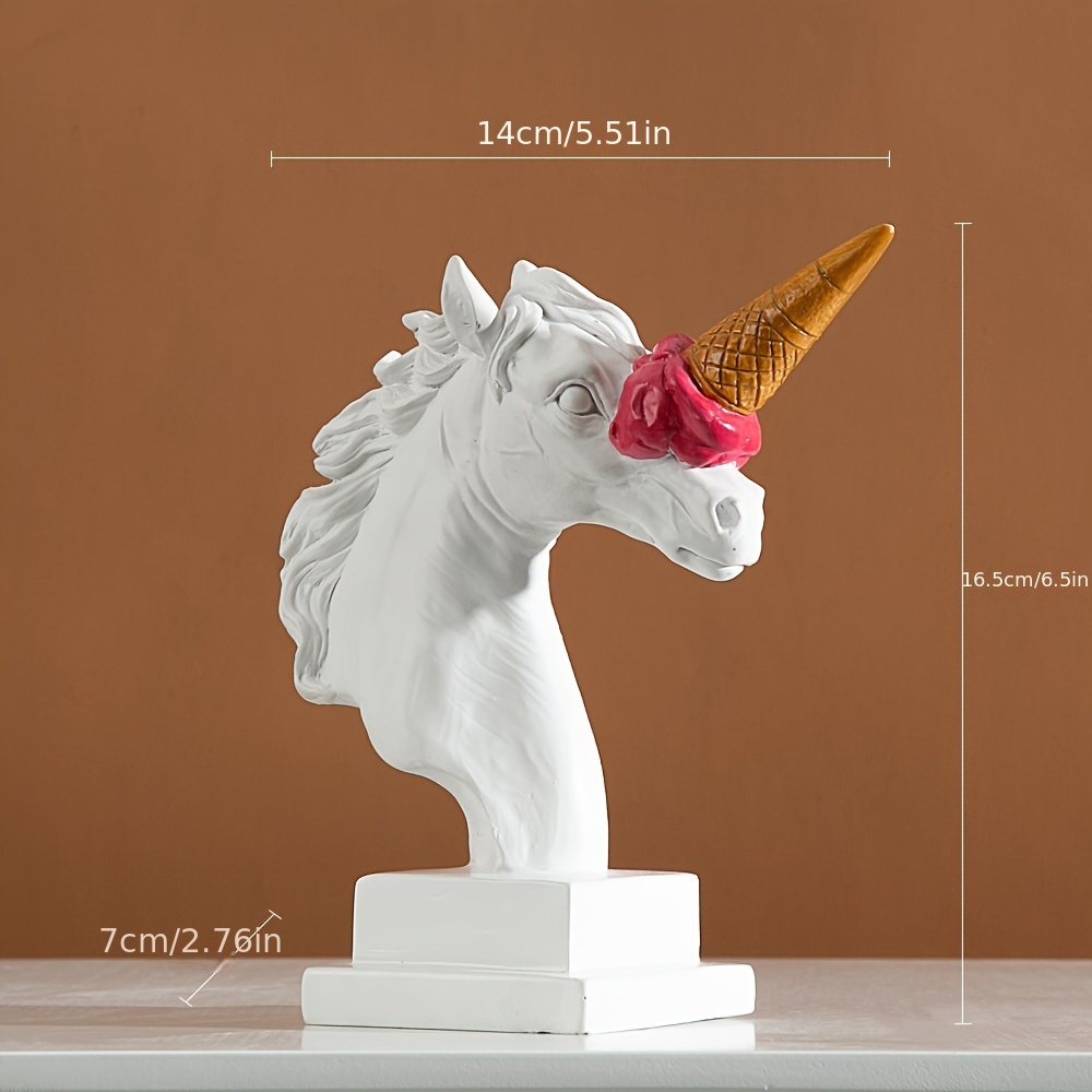 Image of Cross-border European Modern Hot Item Ice Cream Smashing Horse Head Sculpture, Simple Bedroom Living Room Entryway Desktop Decorative Ornament