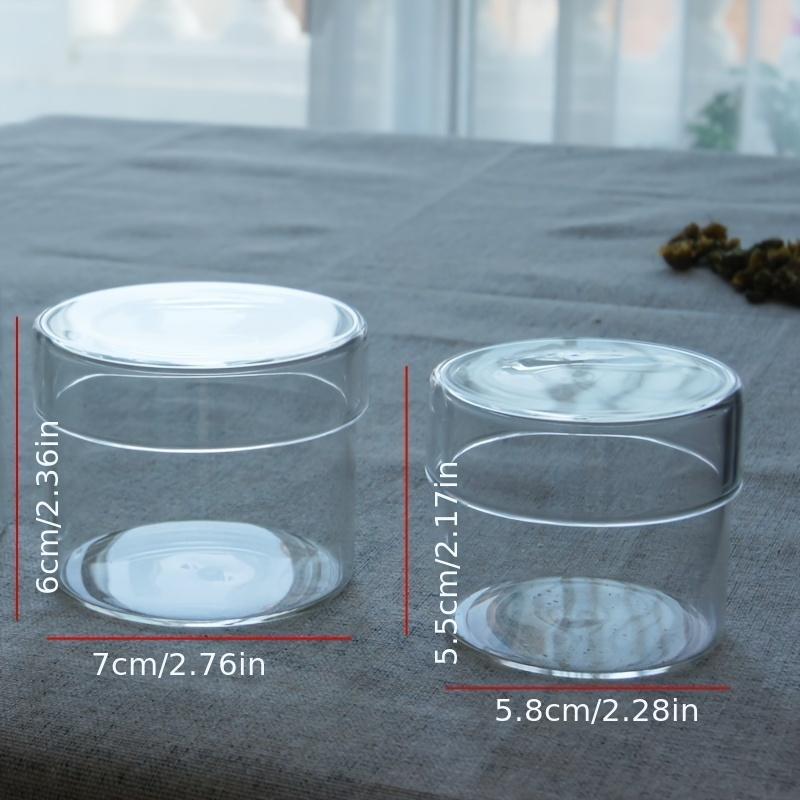 TEMU 1pc Glass Lid Storage Box, Bottle And Jar High Borosilicate Glass Jar Nordic Style Glass Creative Jar With Lid Candy Snack Jewelry Storage Box,