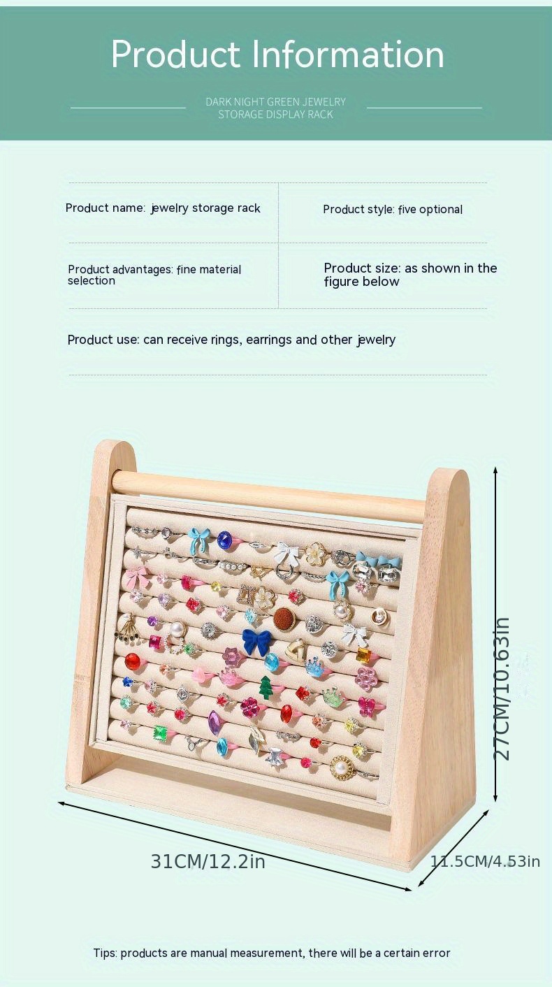 1 шт. деревянная резиновая древесина кольцевая выставочная стойка для серег, стойка для хранения, для подарков, детали 5