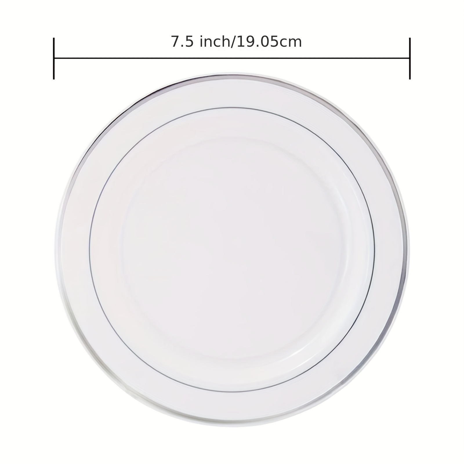30pcs Fancy Wedding Plates with Golden Rim 19.05cm