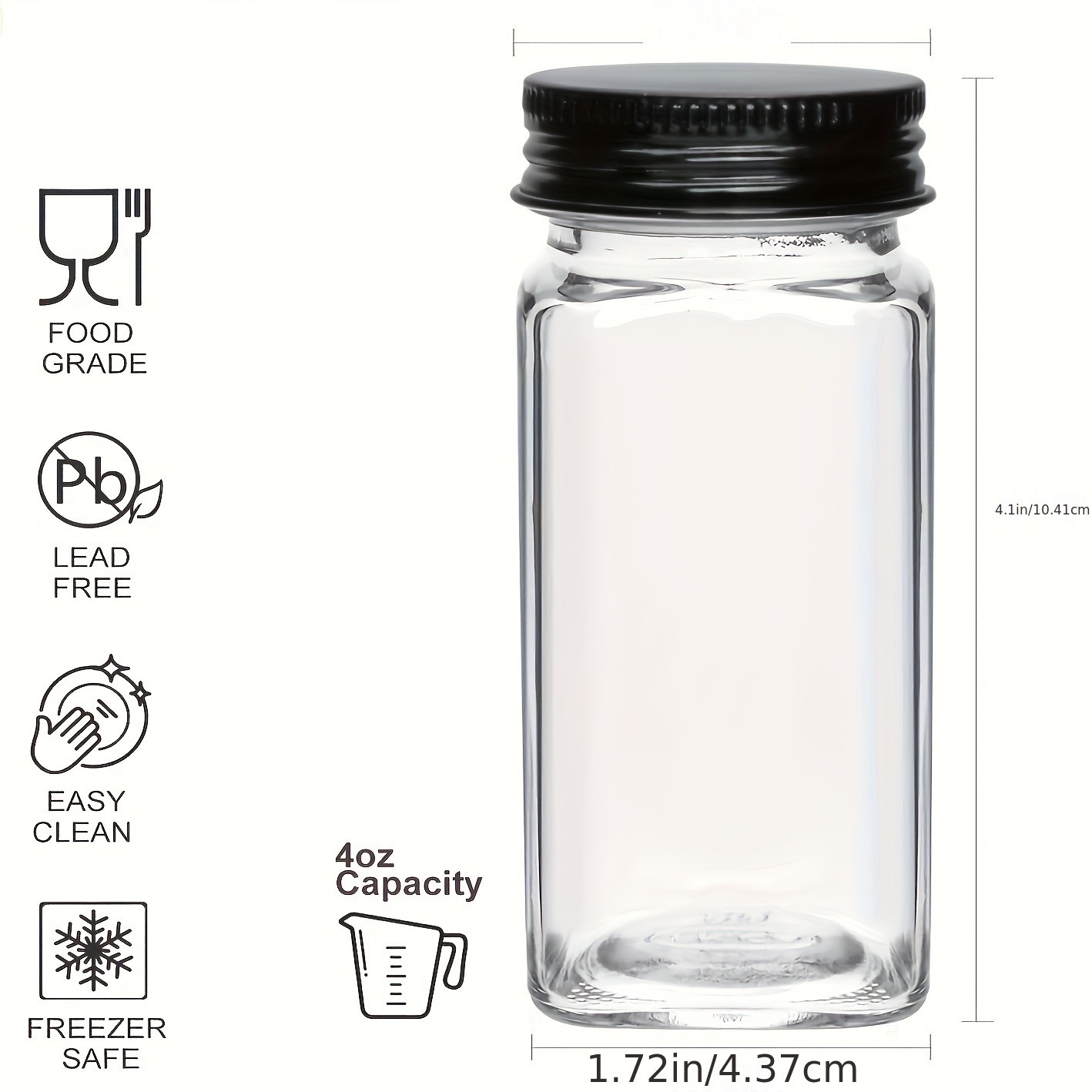 Glass Spice Jars With Lid Set Empty Cone Spice Containers - Temu