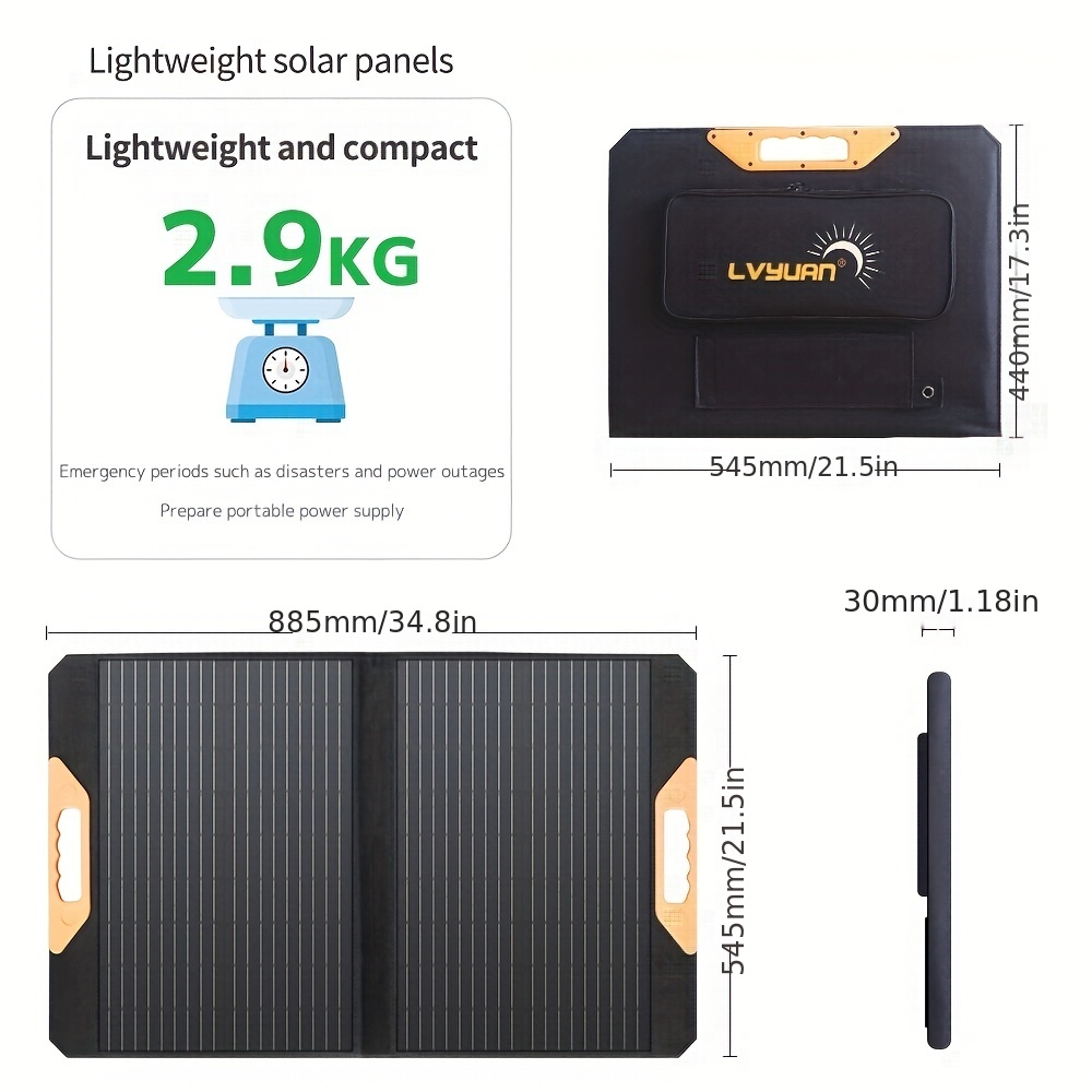 Solar Panel Foldable Portable Power Supply Usb4 Port - Temu United