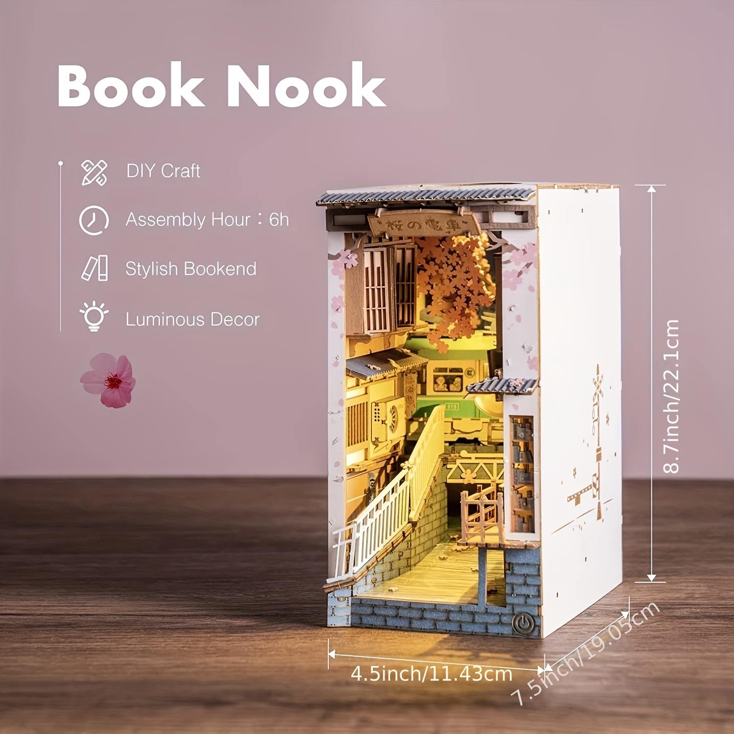 DIY Book Nook Kit – Maison De Poupée Miniature En Bois Avec