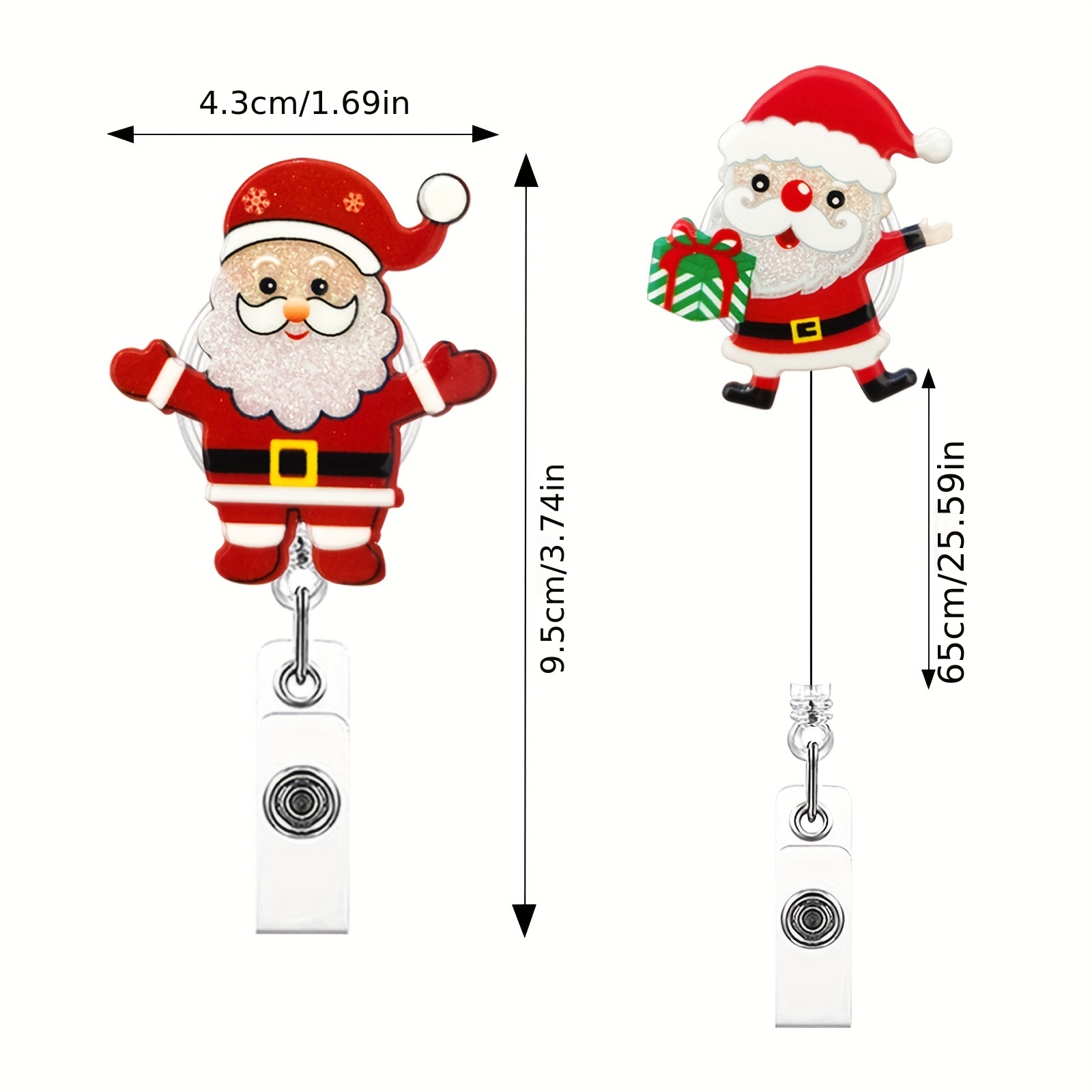 Cute Christmas Retractable Tree & Santa Claus Retractable Pull