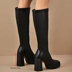 botas de tobillo con plataforma y tacón retro para mujer - , cierre con cremallera, forro de tela y de goma, cómodas para todo , diseño elegante, , calzado casual o formal, zapatos de caminar modernos, confortable, artesanía de calidad