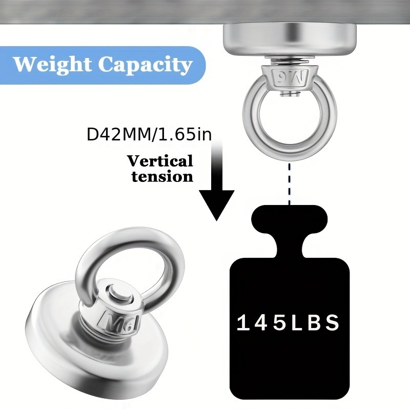 

4-piece Super Strong Neodymium Magnets - Rust-resistant, Easy Install For Industrial & Home Use