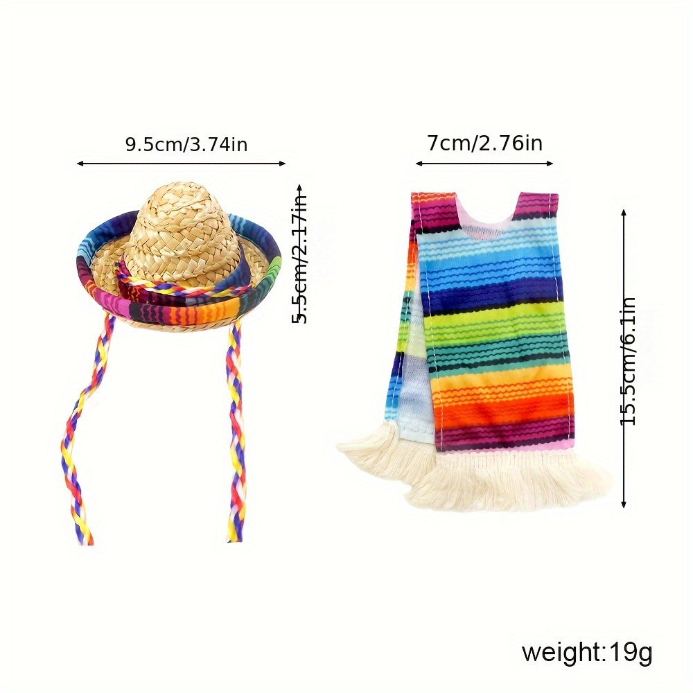 Wide Mexican Sombrero Hat Adults With Serape Trim Authentic - Temu