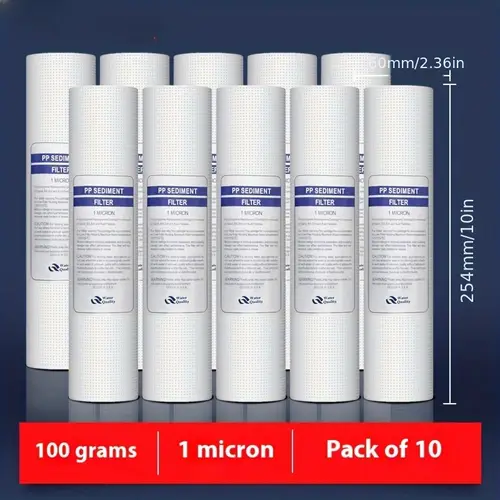 10 x 2 5 inch water purifier filter element pp polypropylene sediment water filter water filter replacement filter compatible water filters p5 ap110 ap101t whkf gd05 pack of 10