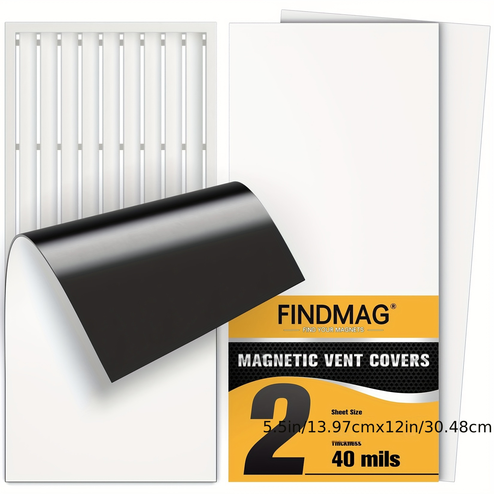 

Findmag Vent Covers, Strong Magnetic Vent Covers, 5.5" X 12" Covers For Home Floor, Ceiling, Wall, Magnetic Vent Cover, Home Hvac And Ac Vents, Magnetic Vent Cover Registers, 2pack