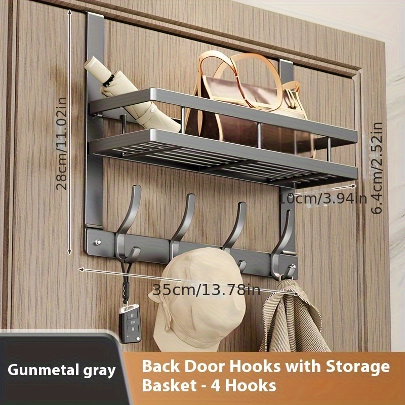 TEMU Multifunctional Metal Easy-install Over-the-door Storage Rack For Bedroom, Organization, A Perfect Gift For Christmas And Halloween