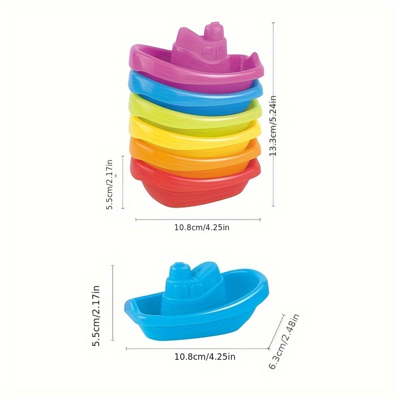 3/5pcs Colorful Rainbow Boats for Toddlers & Kids, Durable Plastic Water Toys for Bathtub, Pool & Beach – Fun Summer Play & Easter Gift Idea