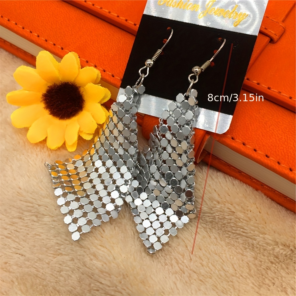 Iron Checkered Tassel Drop Earrings Daily & Party Wear