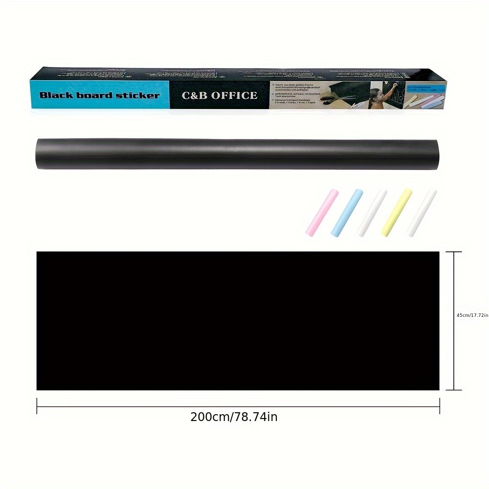 79'' x 18'' Chalkboard Contact Paper Roll, TSV Adhesive Wall Sticker Blackboard Decor, Chalk Board Paint Alternative Wallpaper DIY Removable Reusable