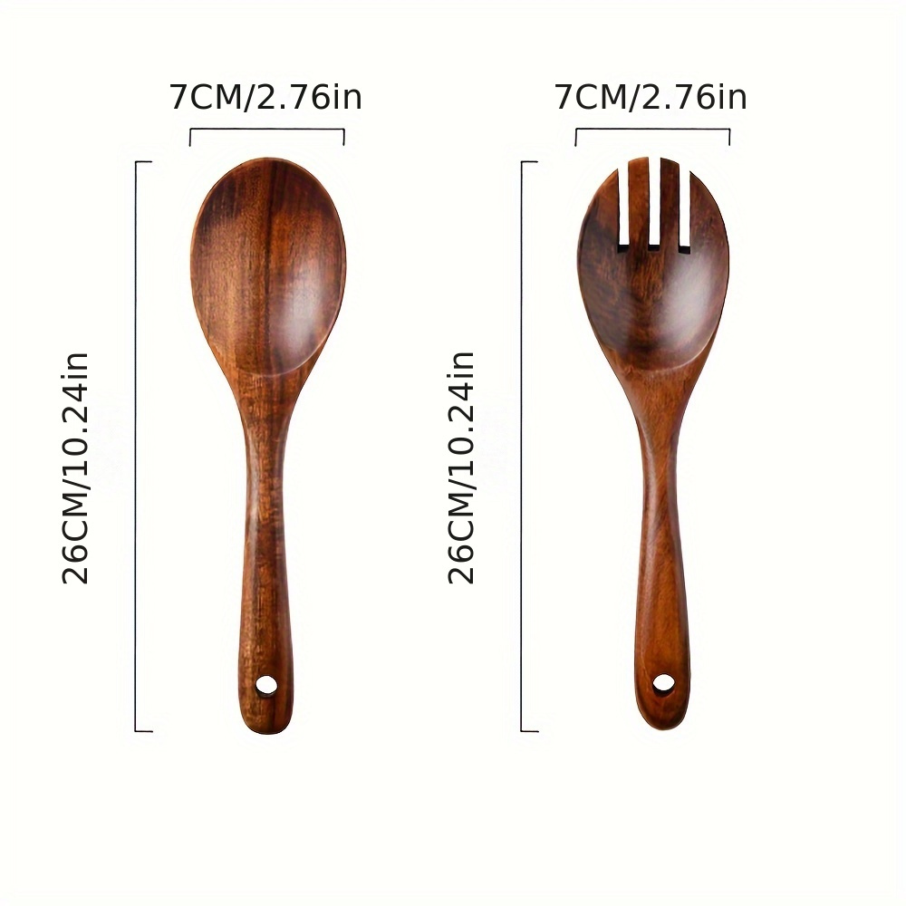 Durable Acacia Wood Salad Bowl And Spoon Set Non toxic - Temu