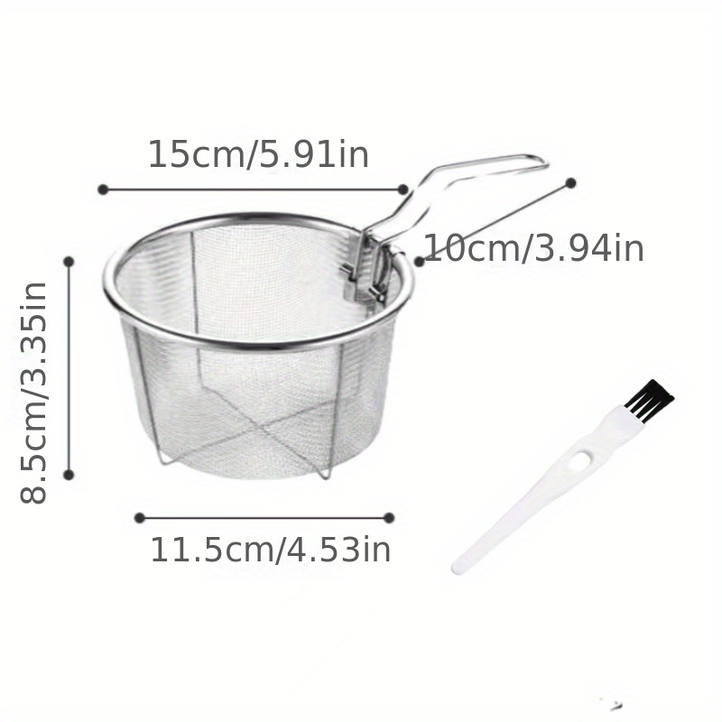 1pc, Cesta De Freír, Cesta De Freír De Acero Inoxidable, Colador De Vapor  De Cocina, Colador