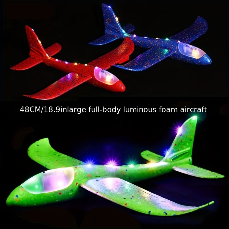 LED Light Slingshot Airplane Launcher Glider Plane Kit - Lot of 4 - 8 -12