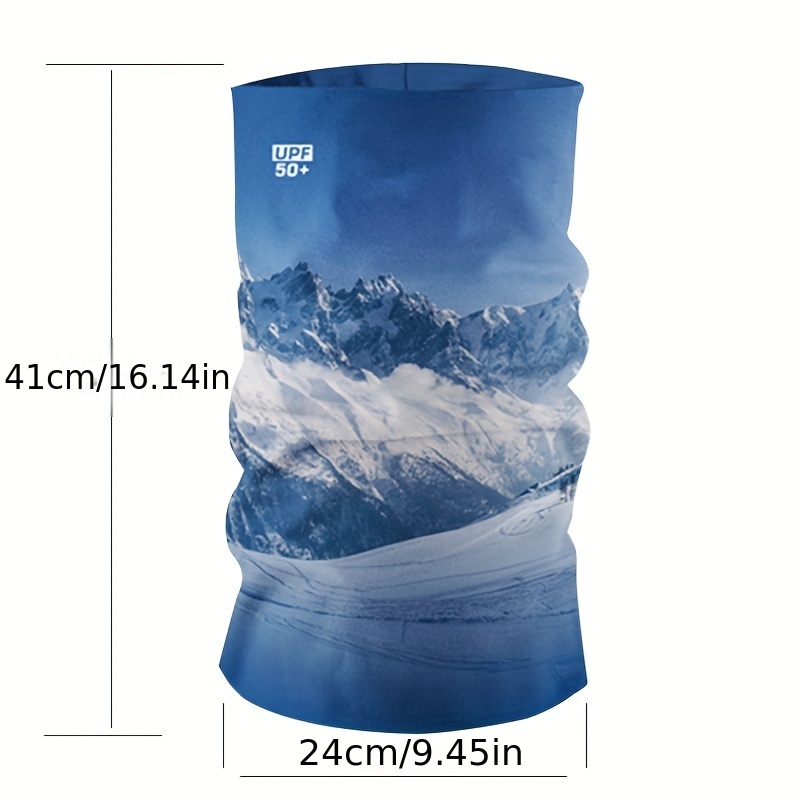 Upf 50+ Landscape Print Cooling Ice Silk Neck Gaiter Cycling