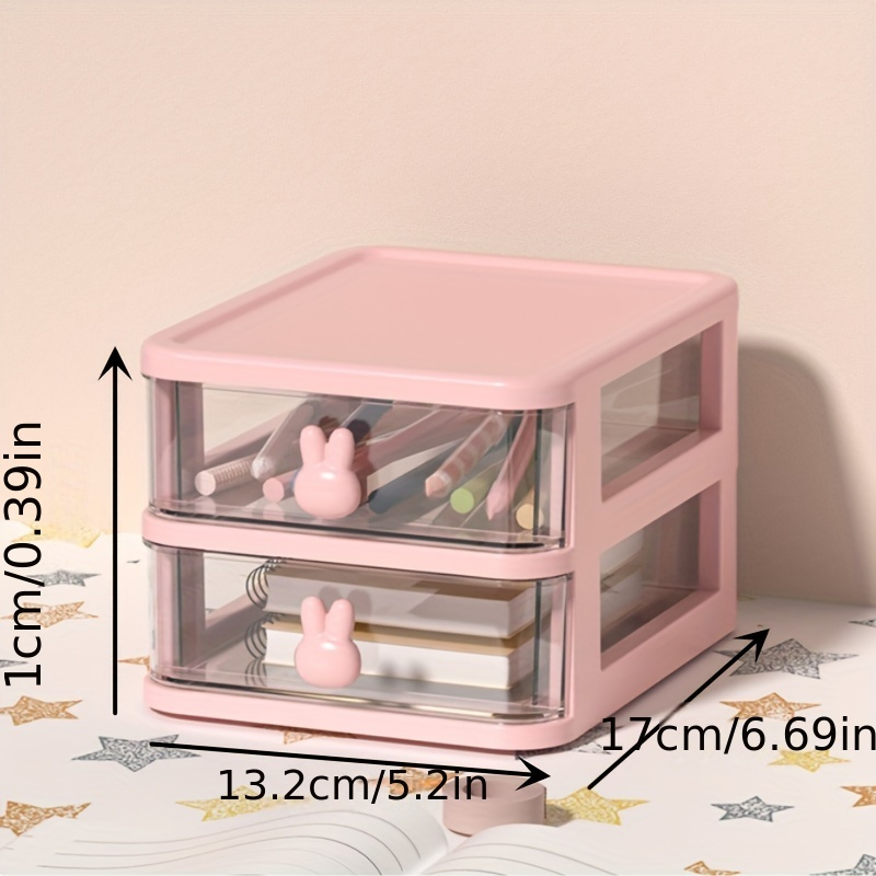 1 Piece Of Cute Storage Box, Pink Desktop Drawer Storage Box Cabinet, Hair  Accessories Storage Rack