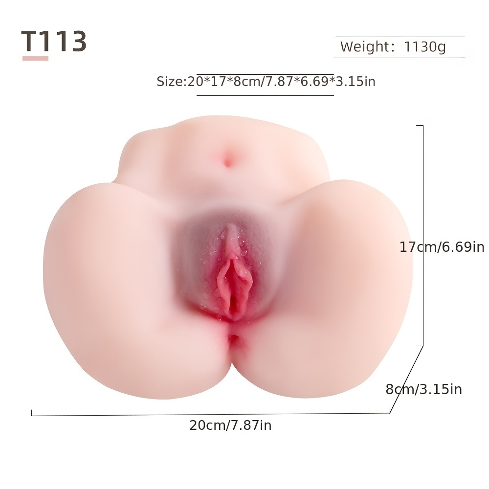 1 Male Masturbator Toy - Lifelike 3D Textured Vagina & Anus Channel, TPE Material, Battery-Free Stimulation for Men
