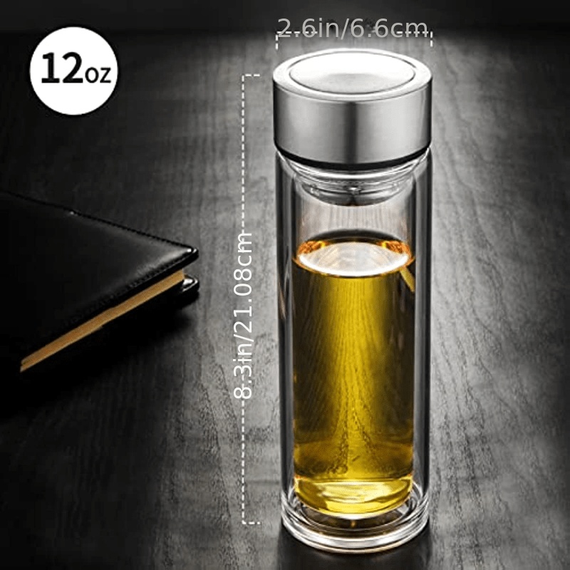 Leak Proof Tea Tumbler with Infuser - BPA Free Double Wall -8.5 oz