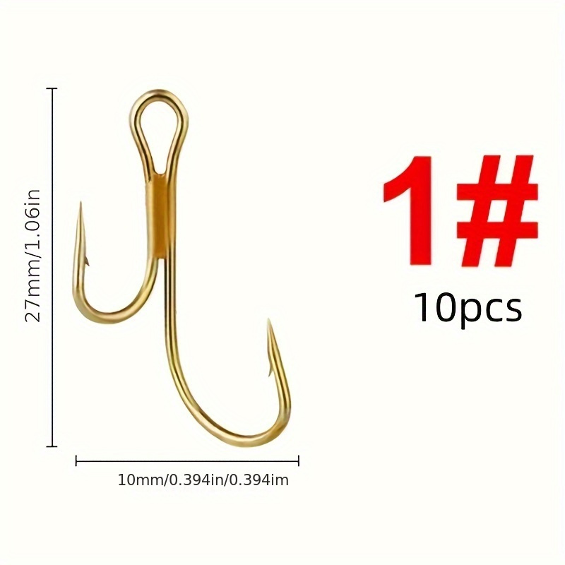 10pcs Of High Carbon Steel Fishing Snaps - Multiple Hook Sizes From