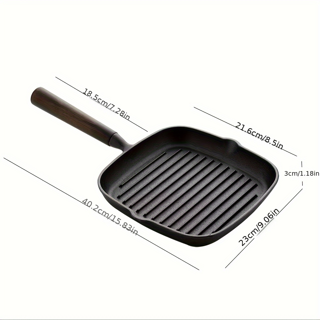 Steak Pan, Cast Iron Square Grill Pan, Skillet Pan With Handle, Stove Top Griddle  Pan For For Grilling, Frying, Sauteing, Cookware, Kitchenware, Kitchen  Items - Temu
